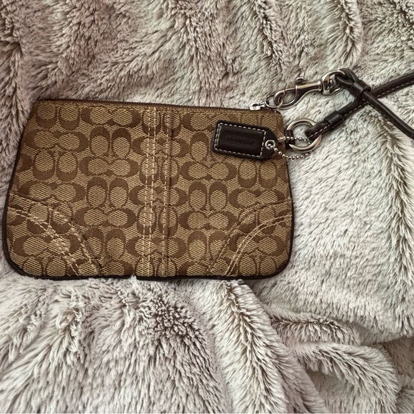 Coach Brown Monogram Clutch Wristlet - Picture 2 of 3